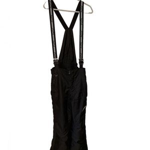 Black Men's Snow Pants with Suspenders
